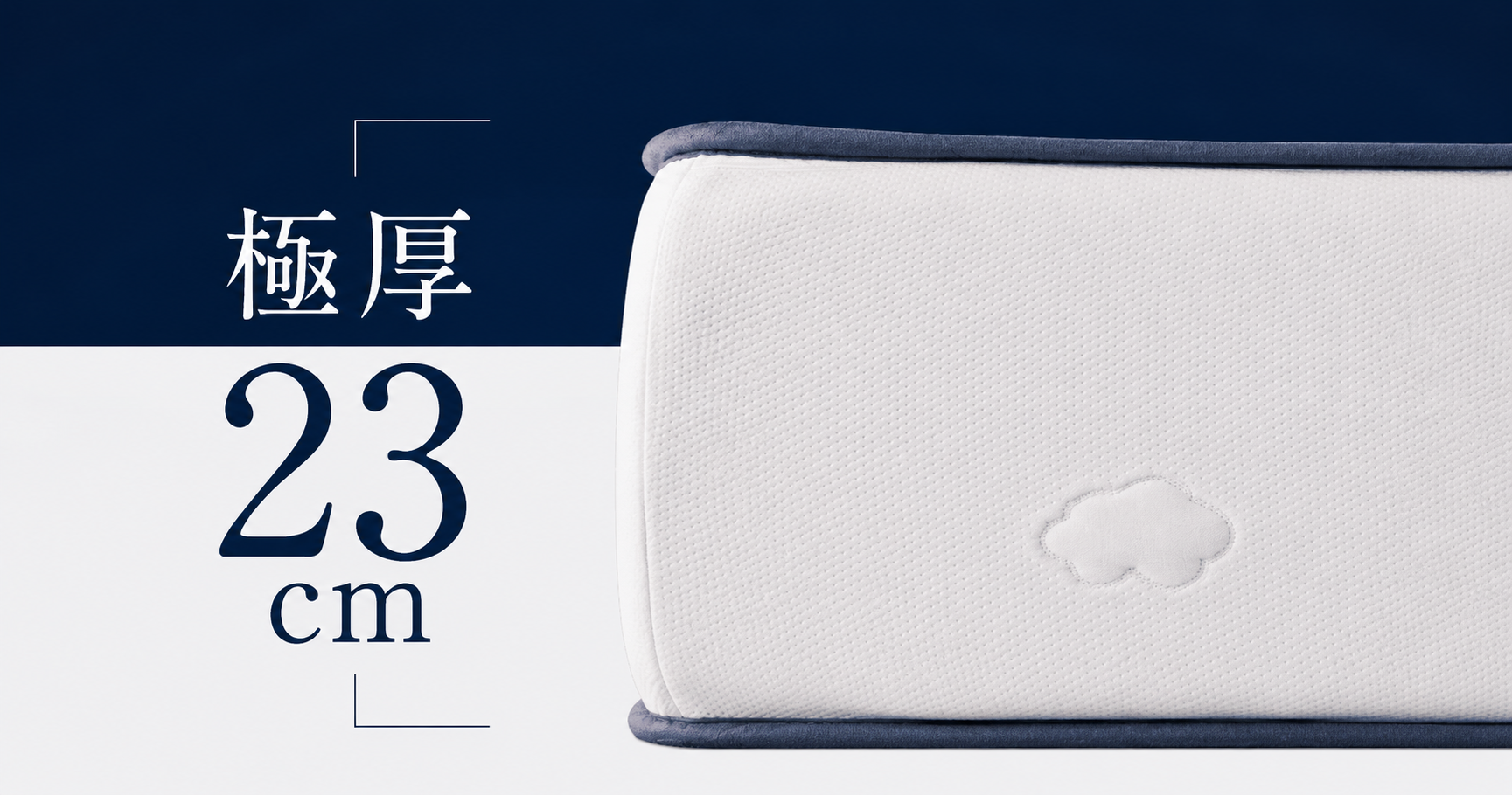 雲のやすらぎプレミアム モデル3Rの厚さ23cm