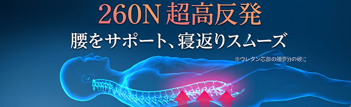 腰を支えて寝返りを助ける超高反発素材